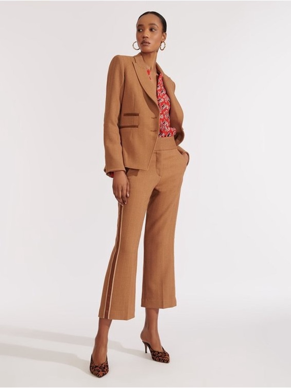Veronica Beard Hudson Dickey Blazer Size 14 Tan Herringbone Suede Elbow Patches